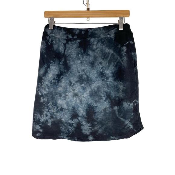 Sundry for Evereve Women's 1 Black Gray Tie Dye Drawstring Waist Skirt - Picture 2 of 7